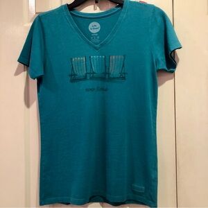 Life is Good V-Neck T-shirt We Time  Womens size S